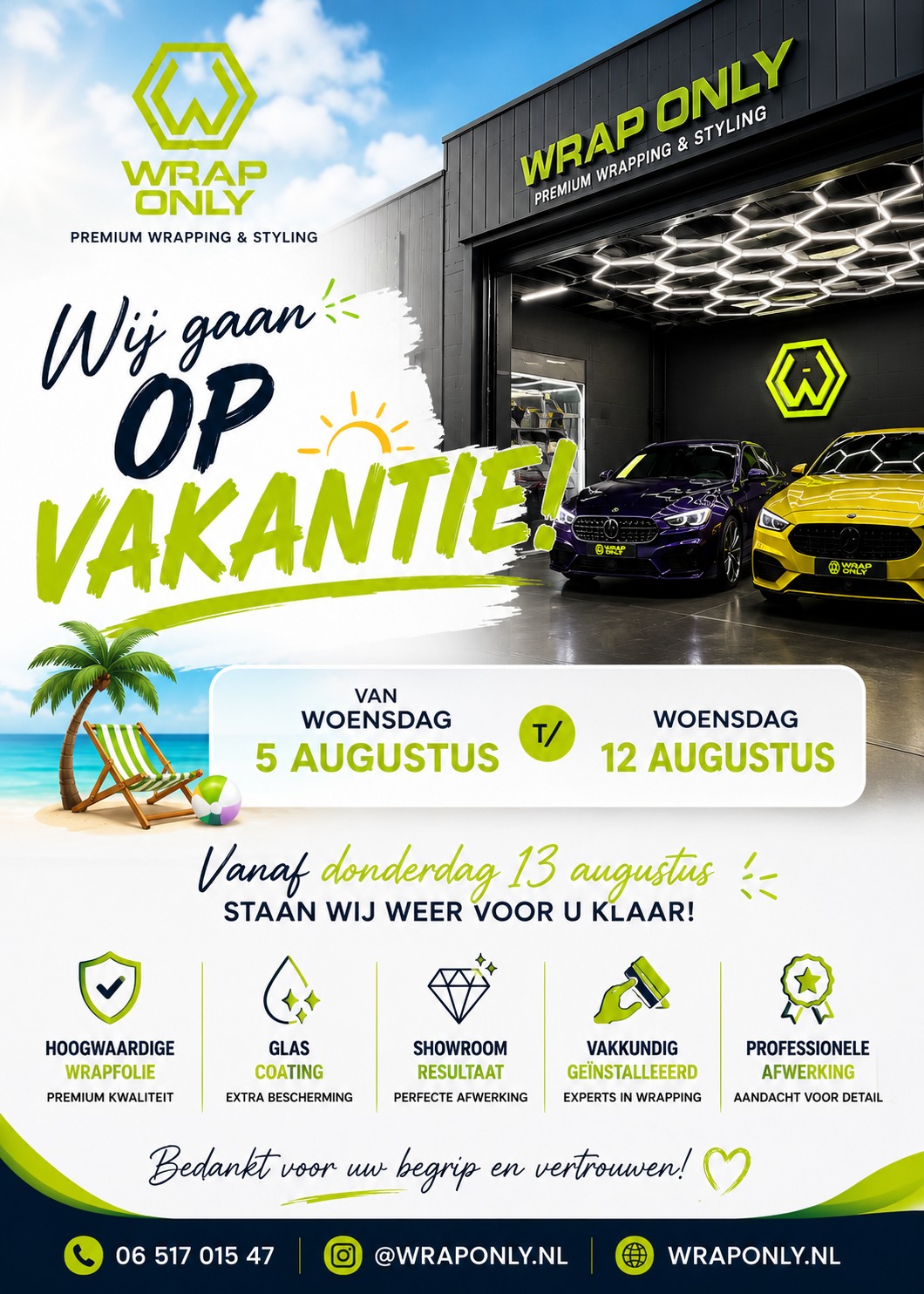 Tijdelijk gesloten wegens vakantie